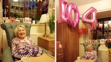 Surrey care home Resident celebrates 104th birthday
